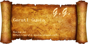 Gerstl Gyula névjegykártya